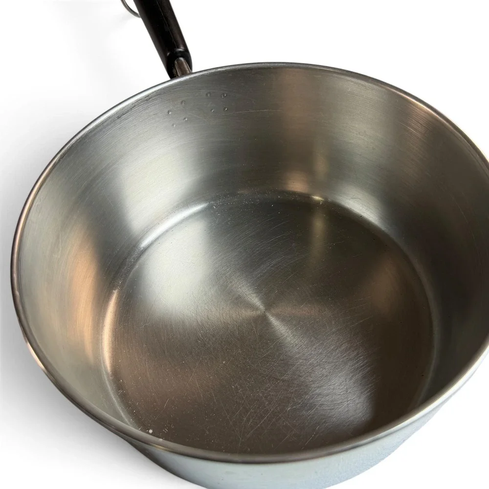 Revere Ware 2 Qt Copper Bottom Saucepan with Lid Stainless Steel Made in USA